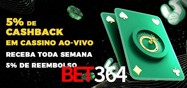 Promoções do cassino ao Vivo Bet364